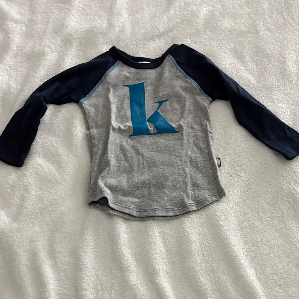 City Threads Gray and Navy Raglan Tee